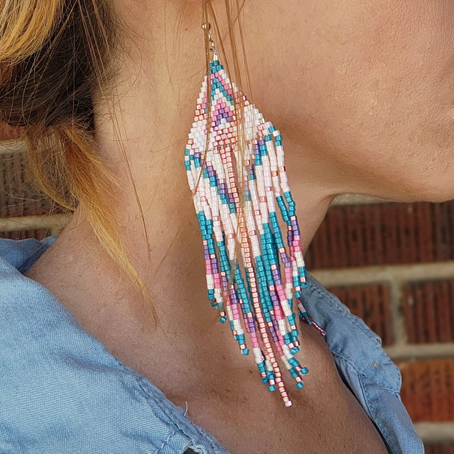 Big fringe earrings ASSORTED COLORS