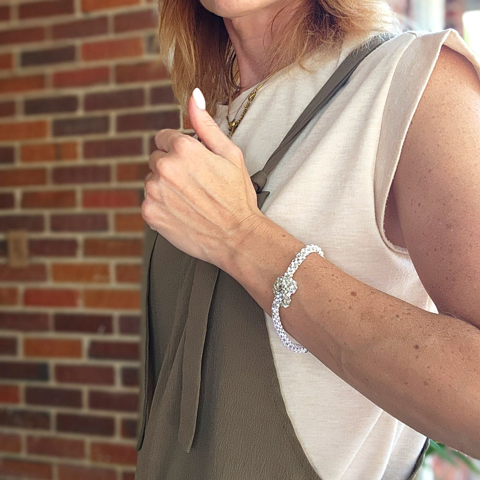 Everyday delicate bracelet for her women girl girlfriend mother mom sister daughter aunt wife bridesmade Gift for 21st 30th birthday anniversary wedding special occasion party New Year Christmas Mother’s day Valentine’s day. Unique minimalist bohemian handmade beaded jewelry set. Wide statement wrap cuff bracelet and ring. Free delivery in Pensacola, Gulf Breeze, Pensacola Beach.